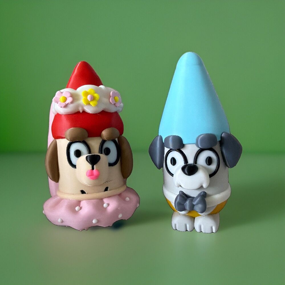 Bluey TV Show Husband and Wife Garden Gnome Fan Art Kids Toys & Collectible USA - Picture 2 of 8